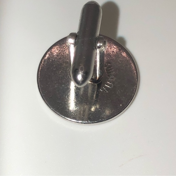 Vtg Swank Cufflinks & Tie Tack Pin Ski Skiing  & Ski Poles Theme Silver Tone - Picture 5 of 7